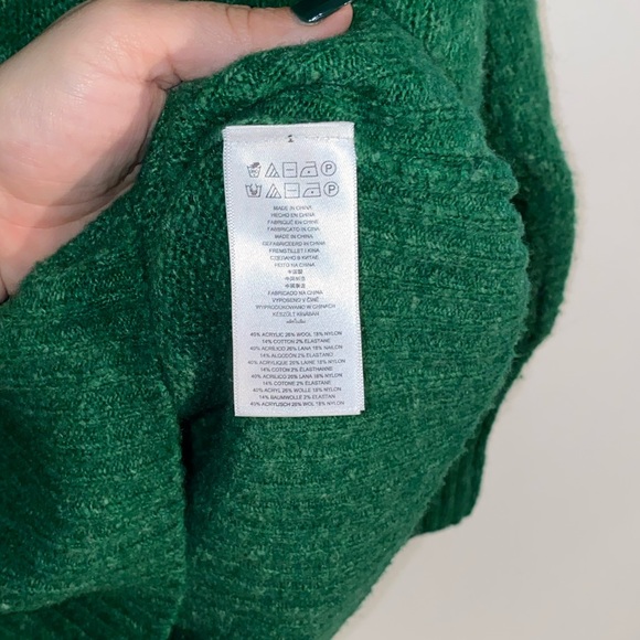 Michael Kors Green Wool Blend Cowl Neck Sweater - Picture 4 of 5